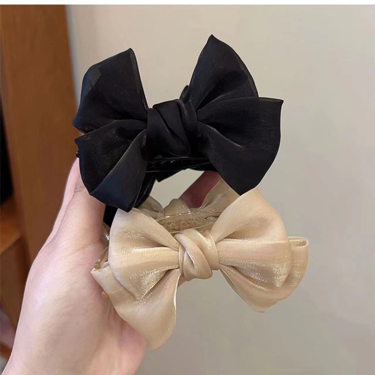 Elegant Bow Bun Grip Female Accessories