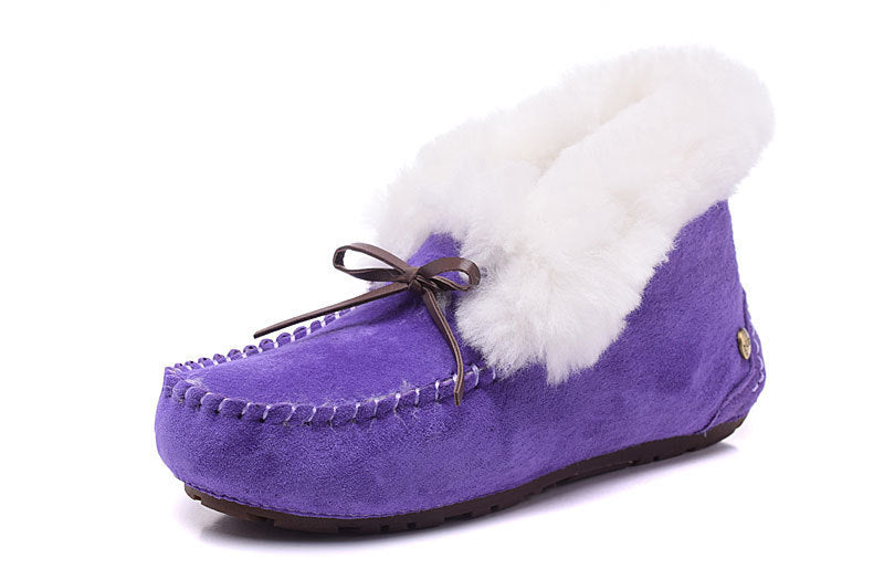 Sheepskin and Wool Integrated Snow Boots Warm Bun Shoes