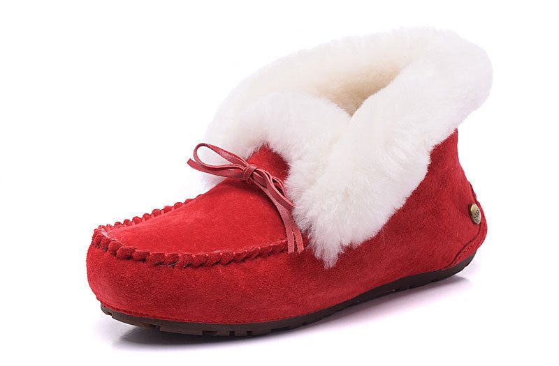 Sheepskin and Wool Integrated Snow Boots Warm Bun Shoes