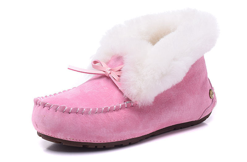 Sheepskin and Wool Integrated Snow Boots Warm Bun Shoes