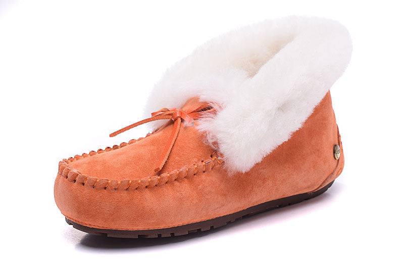 Sheepskin and Wool Integrated Snow Boots Warm Bun Shoes