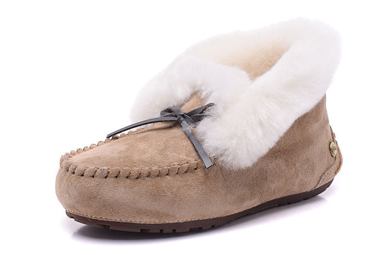 Sheepskin and Wool Integrated Snow Boots Warm Bun Shoes