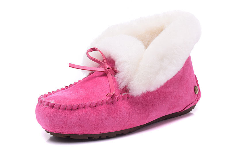 Sheepskin and Wool Integrated Snow Boots Warm Bun Shoes