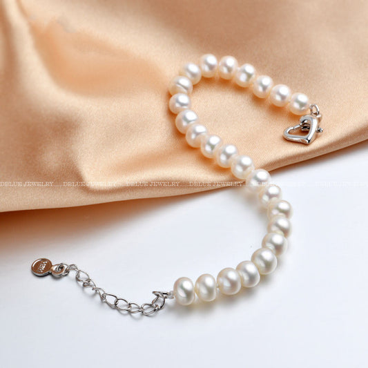 Fashion Steamed Bun Round Pearl Bracelet Gift