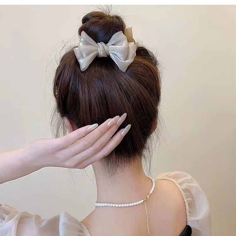 Elegant Bow Bun Grip Female Accessories