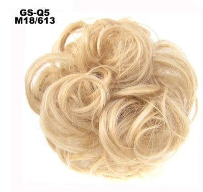 New Trendy Design Women Wavy Curly Messy Hair Bun Synthetic