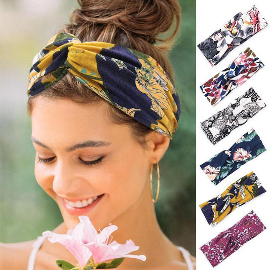 Floral cross hair band