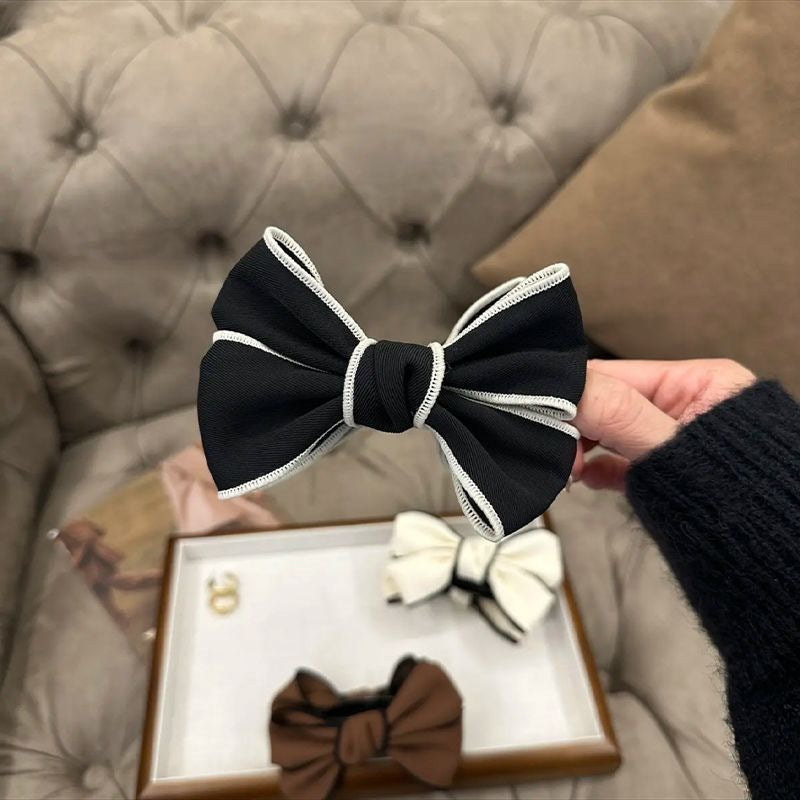 Autumn And Winter Maillard Bun High Ponytail Bow Claw Clip