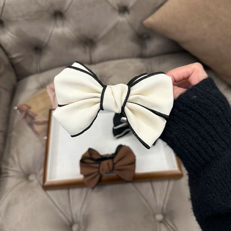 Autumn And Winter Maillard Bun High Ponytail Bow Claw Clip