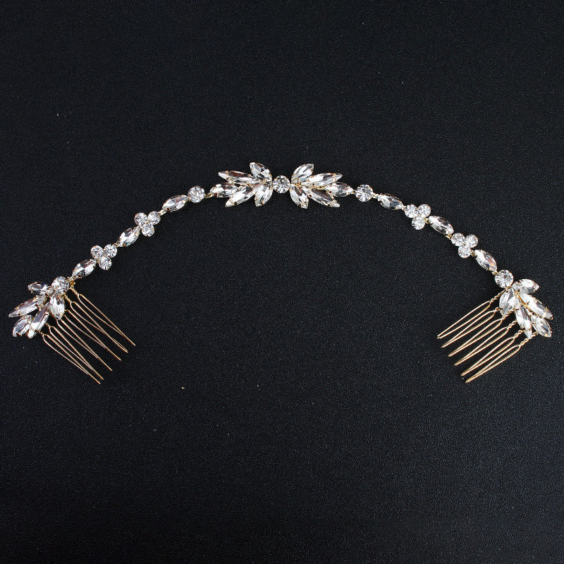 Bun Hair Accessories Crystal Flower Style Hair Comb To Comb