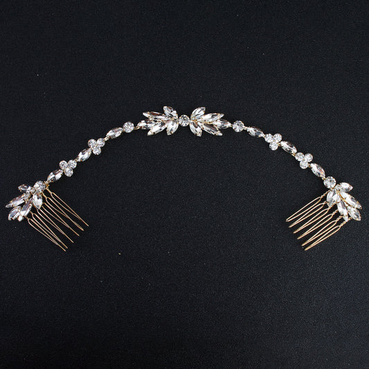 Bun Hair Accessories Crystal Flower Style Hair Comb To Comb