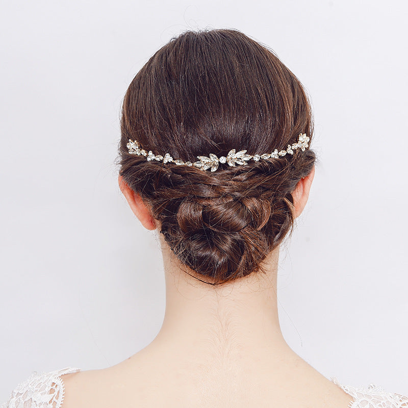 Bun Hair Accessories Crystal Flower Style Hair Comb To Comb