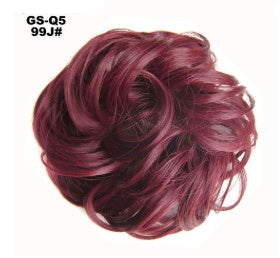 Europe, Japan, and South Korea popular hair bun fluffy natural drawstring curly hair ball head hair ring hair set female hair accessories chemical fiber hair