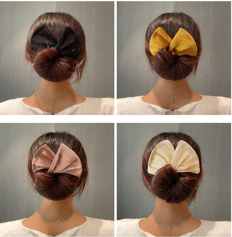 Wire Bow Bun Hair Curler Wriggled Plate Barrettes