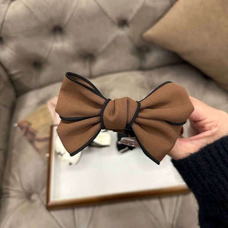 Autumn And Winter Maillard Bun High Ponytail Bow Claw Clip